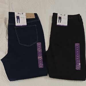Seven7 Women's Skinny Jeans - Dark Blue and Black